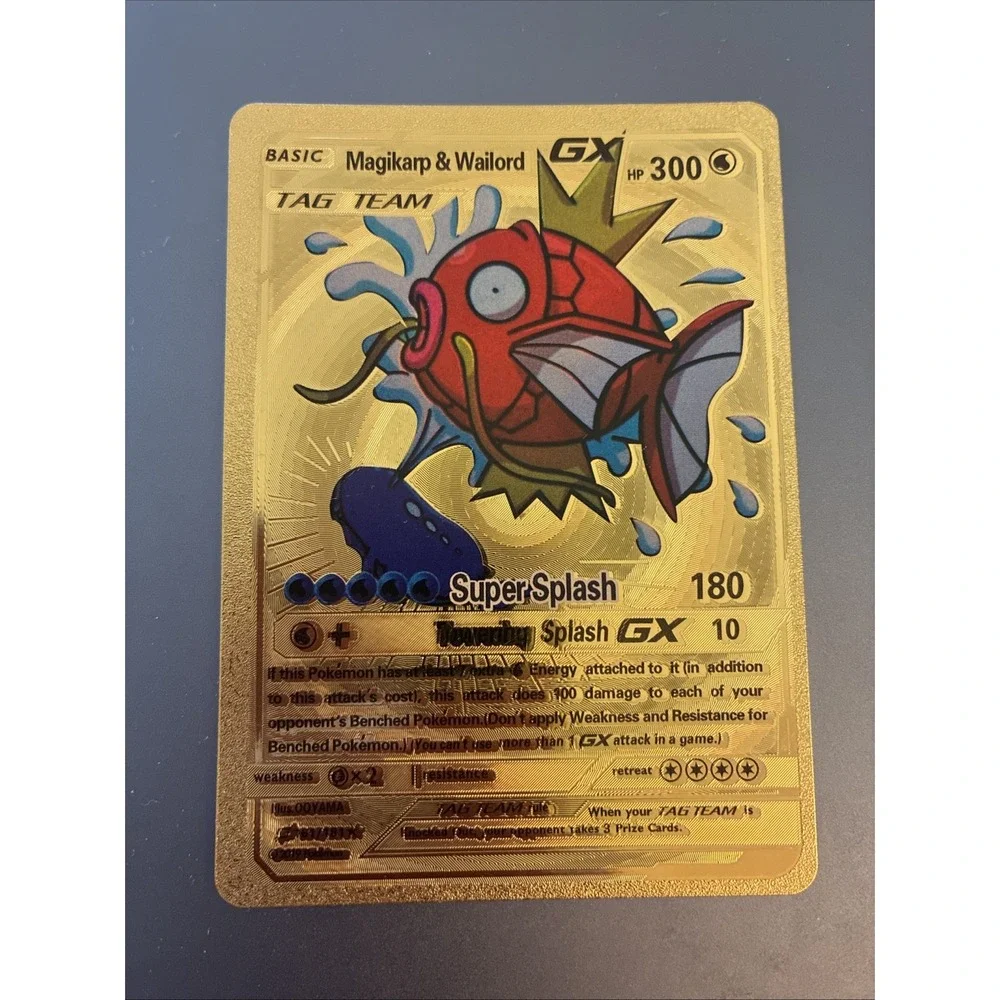 Magikarp Wailord Gx 161/181 Gold Foil Fan Art Pokemon Card